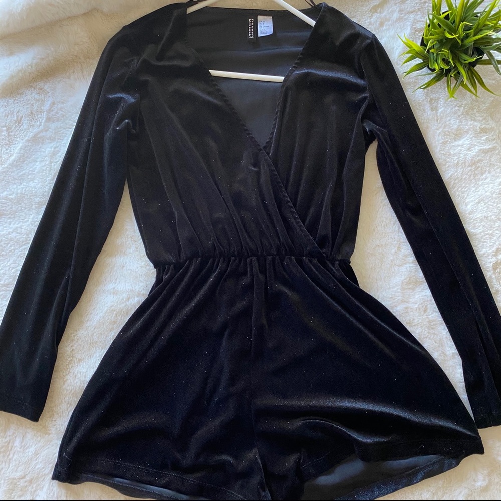 Black sparkle romper